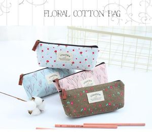 Vintage Floral Fabric Portemonnee Portemonnee Potlood Pen Geval Cosmetische Makeup Bag Opslag Pouch Studenten Kous Filler Gift Party Gunst