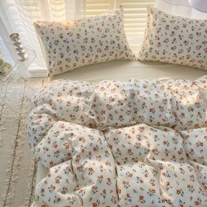 Couvrette de couette de fleurs vintage pour fille petite couvre-couche à fleurs florale drapage de lit de lit queen size queen