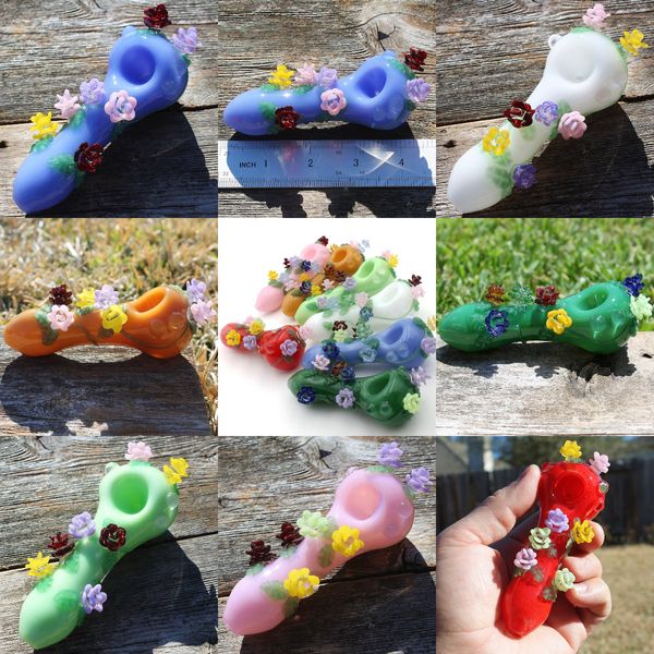 Vintage FlowerS Glass Pipe bong Water Hookah Fumer Pipe Original Glass Factory Made peut mettre le logo du client par DHL UPS CNE