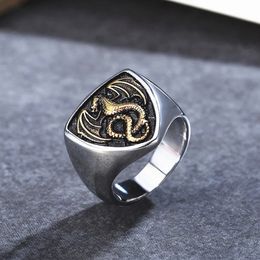 Vintage Flying Dragon Ring Nordic Viking 14K Gouden Dragon Rings For Mens Women Punk Biker Sieraden Amulet Gift