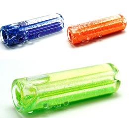 Vintage Freezable Glitter One Hitter Glass Bong Water Hookah Pipe kan klantlogo plaatsen door DHL UPS CNE