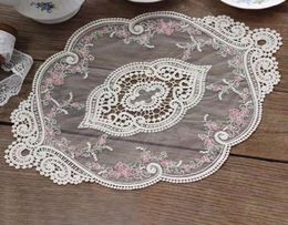 Vintage French Lace Ins Table Mat Ins Broidered en dentelle Pastoral Style de style européen Decoration Rose Placemat9816725