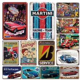 Vintage Garage mur décoratif métal peinture rustique homme grotte voiture Club décor plaque métallique Shabby Chic fer affiche signes 20 cm x 30 cm Woo