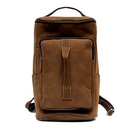 Sac à dos vintage en cuir véritable pour hommes, simple, en cuir de vache, de styliste, grande capacité, sac de voyage, sacs à livres de luxe