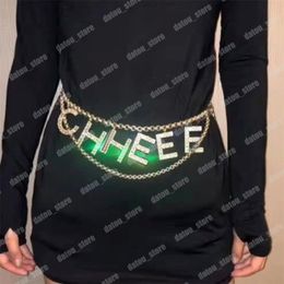 Chaînes d'or vintage ceintures pour femmes de créateur de luxe Lettre de ceinture diamant créateurs de mode de taille femme robe robe alliage