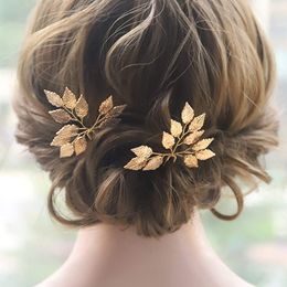 Vintage Gold Leaf Hair Pin Elegant Women Hairpiece Casual Hair Clip Haar sieraden voor bruid bruidshaaraccessoires