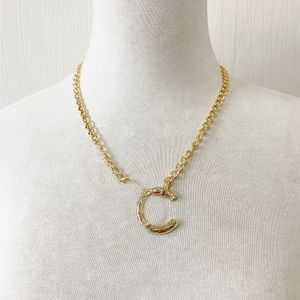 Vintage gouden brief choker ketting chunk statement ketting luxe ontwerper koperen kopermateriaal voor vrouwen bruiloftsfeestje cadeau sieraden b322