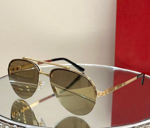 Vintage Gold Metal Pilot Lunettes de soleil Gold Mirror Lens Men Sunnies Gafas de sol Designer Lunettes de soleil Shades Occhiali da sole UV400 Protection Eyewear