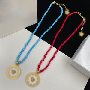 Vintage gouden Wafer ketting Retro oude Rome hanger ketting effen kleur kralen ketting ontwerper karakter nek kettingen Womens Mens Anime ketting