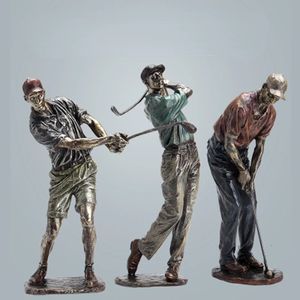 Vintage Golf Figurine Statue Golfeur Sculpture Décorative Résine Ornement Art Moderne Maison Étagère Bureau Salon Bureau Décoration 240318