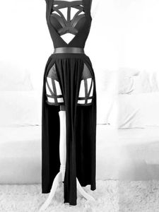 Vintage Gothic Club Sexy Summer Suit Femmes Sans manches CORSET NOIR BANGE BANDAGE COMPRESS