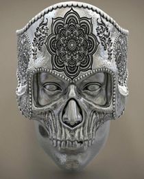 Vintage gothique cool hommes 316l Anneau de crâne à vapeur en acier inoxydable pour mandala romance indienne anneau de bijoux religieux