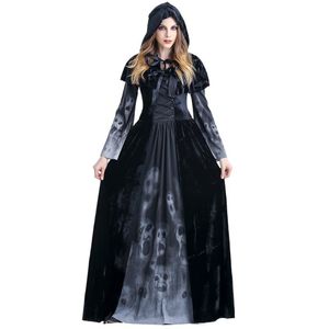 Robe gothique Vintage pour femmes, longueur au sol, Maxi, Costume d'halloween Cosplay, Vintage, longue, médiévale, # LR4