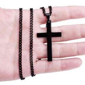 Vintage gothique pendentif croix collier Cool Street Style Punk bijoux pour hommes femmes chaîne noire accessoires sur le cou cadeau G220310