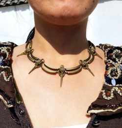 Vintage Gothic The Wizard Magic Bird Skull Necklace Women Pendant Persoonlijkheid Choker ketting Bijoux Femme Accesorios Mujer16276115