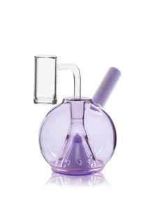 Vintage GRA LAVENDER GLOBE RIG Bong en verre Pipe à eau de qualité narguilé bong Original Glass Factory Made peut mettre le logo du client par DHL UPS CNE