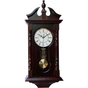 Vintage grootvader houten wandklok met Bell en Westminster Melody Chime - Traditioneel uurwerkontwerp voor thuis of cadeau