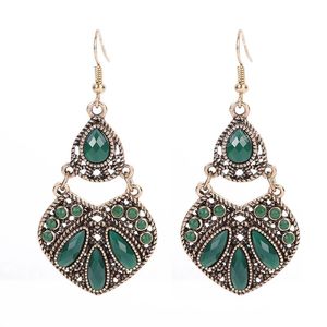 Vintage vert cristal indien bijoux Jhumka breloques boucles d'oreilles pour femmes Kolczyki 2022 à la mode en alliage d'or boucles d'oreilles de mariage Pendientes