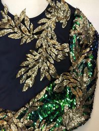 Green vintage à manches longues Sirène Sirène Robe Sparkly Elegant Plus Taille Soirée brillante Soirée Africain Long Robes pour femmes 200923210760