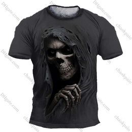 Vintage Grim Reaper t-shirt 3d Heavy Metal Crâne T-shirts pour Hommes T-shirts Graphiques À Manches Courtes Punk Rock Top Tee Vêtements Pour Hommes