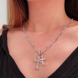 Vintage opgroeit dikke ketting christelijke kruis sieraden geschenk y2k ketting voor tienermeisjes jongens