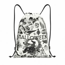 Vintage Halen gothique sorcière cordon sac à dos sport sac de sport pour femmes hommes boutique Sackpack A3nK #