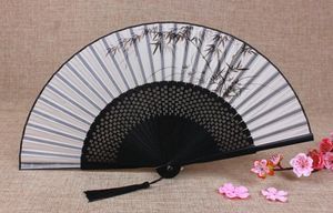 Vintage handgeschilderde Chinese ventilator inkt schilderen bamboe zijden vouwen handventilator decoratieve traditionele ambachtelijke men dames fans cadeau 8inch5077669