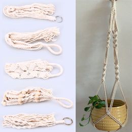 Panier de suspension vintage Paute de fleur Pot Macrame Planter Planteur Planteur Planteur Jute Corde tressée Craft Craft Flower Pots Decoration