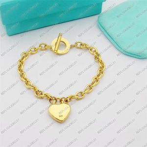 Vintage hart tag armband ontwerper identificatie sieraden 925 hart Toggle vrouwen armband Rose goud, goud, zilver luxe merk