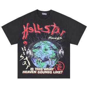 Vintage Hellstar -shirt gewassen Fabric Street Graffiti Cracking Compressie Designer T Shirts Women Men Men T -shirt Sweatshirt Grafische T -shirt Hipster Heren overschrijden