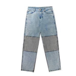 Vintage hiphop Japanse trendy dames denim broek chic stiksels ontwerp jeans blauwe broek 210510