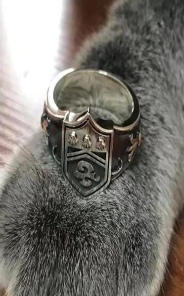 Vintage Hitman Reborn Vongola Famiglia Cloud Ring pour hommes femmes couleur argent métal bagues Anime Fans Cosplay bijoux Accesso5248496