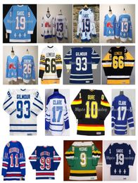Vintage hockeytruien Joe Sakic Quebec Nordiques Doug Gilmour Wendel Clark Pavel Bure Mats Sundin Peter Stastny Lemieux Brian Lee4792312
