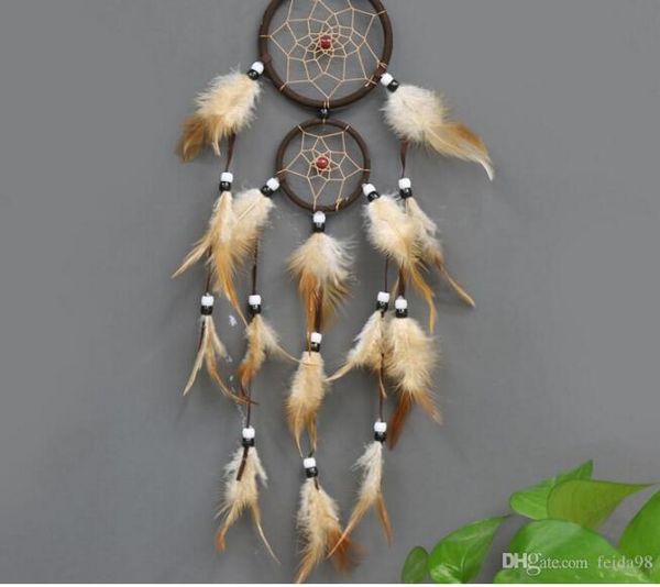 Vintage décoration de la maison rétro plume dream catcher circulaire plumes tenture dreamcatchers décor pour voiture 12 pcs/lot GA453