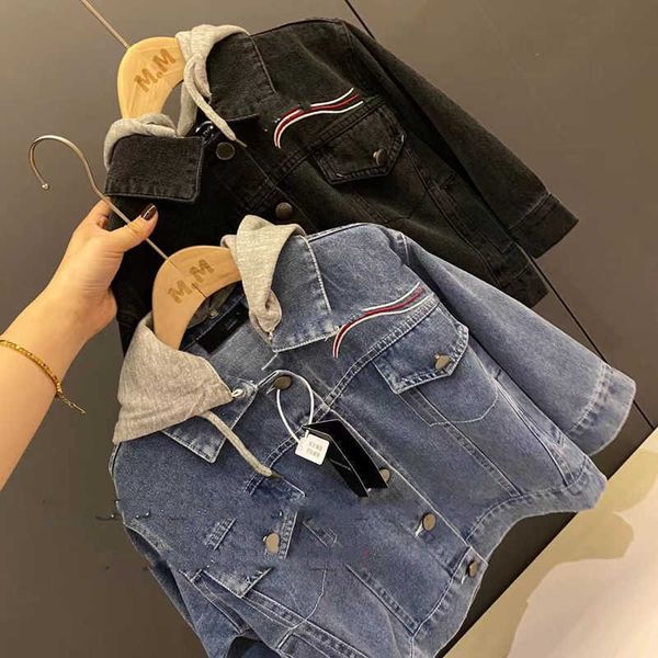 Vintage À Capuche Denim Veste À Capuche Tops Enfants Garçons Filles Oversize Lâche Marque Jean Manteau Enfants Tout-petit Bouton Vestes Junior Sport Casual Balencs Élégant