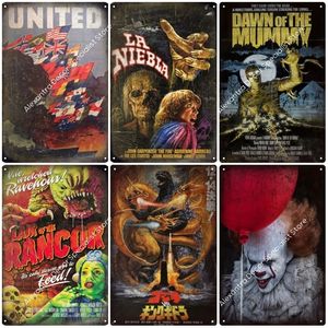 Vintage Horror Movies art Poster Plaque en métal Signs Shabby Chic Man Cave Wall Decor Tin Sign Retro Cinema Stickers Home Bar Plaques personnalisées Taille 30X20cm w02