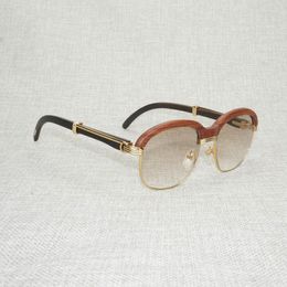 Vintage Houten Vrouwen Wrap Stijl Zonnebril Gafas Mannen Voor Outdoor Ronde Clear Glazen Frame Shad culos Eyewear