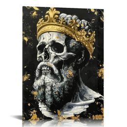 Art mural de toile de crâne humain vintage