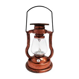 Vintage Hurricane Lantern Solar Powered Hanging Candle Light Rainproof Reti -LED -olielamp voor tuinboomtafel lezen