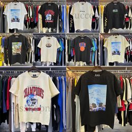 Kith Menswear d'inspiration vintage: T-shirt à manches courtes de la rue décontractée designer avec coton de coton en fil double coton us