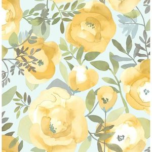 Vintage inspiré jaune floral peeter bâton peint peint facile application de bricolage sûr pour les murs repositionnables idéaux 240415