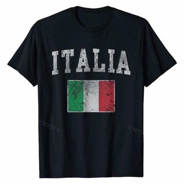 Vintage Italia Drapeau Italien Italie T-Shirt T-Shirt Casual Cott Hommes Tops Chemises Fitn Tight Designer Top T-shirts h9Dp #