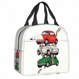 Vintage Italie Flag Car Sac à lunch pour Cam Travel Travel Italian Pride Thermal Coloner isolate Bento Box Femmes Kids Food Food Tote K6QK #