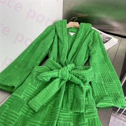 Vintage Jacquard Jurk Toga Groene Handdoek Ontwerp Badjassen Dames Herfst Winter Katoen Bathrobes180P