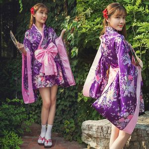 Vintage japonais femmes Kimono Yukata robe douce Performance Costume classique Asie vêtements mélange de soie robe cosplay fête scène porter