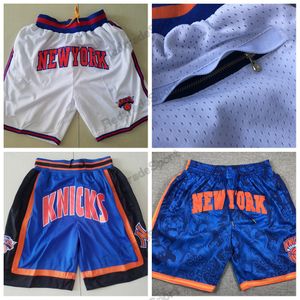 Vintage Just Blue Don Basketball Shorts Just Don Short avec poches Retro 1994 Blanc Mens Zipper Short Cousu Team Basketball Shorts S-XXL