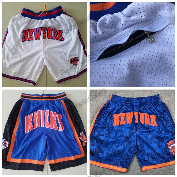 Vintage Just Blue Don Shorts de baloncesto Just Don Short con bolsillos Retro 1994 White Mens Zipper Short Stitched Team Basketball Shorts S-XXL