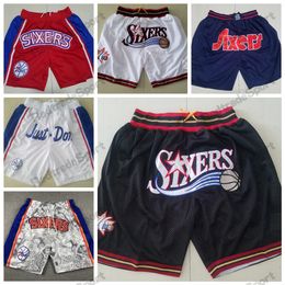 Vintage Just Don Basketball Shorts Pocket Pants Sport Retro Black 1999 Hip Hop Red Yellow Mens Zipper All Team Stitched Logo S-XXL