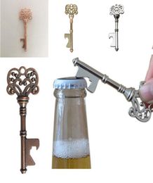 Vintage Keychain Opender Ancient Copper Key Key Beer Bottle Bottle Creative Wedding Gift Party Bar Tool Metal Key Chain Opender 4 Colors2677269