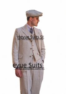 Vintage Kaki Elegante Pakken Voor Mannen Slim Fit High-End Notched Revers Bruidegom Tuxedos 3 Stuks Sets Klassieke Mannelijke Blazer kostuum Homme Y9IA #